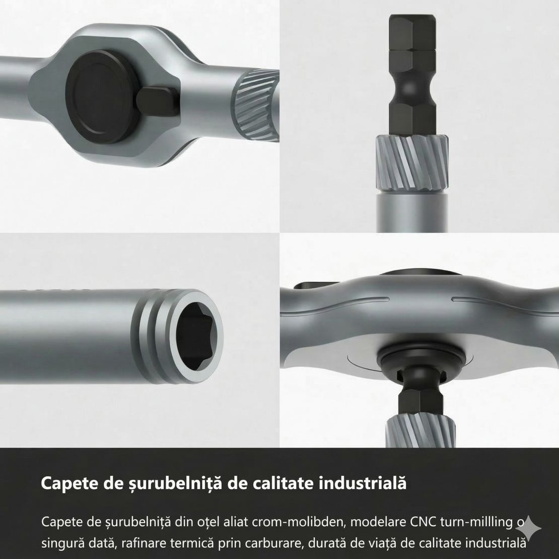 Set Surubelnita Cu Clichet, Vafy, 24 Piese, Sistem de prindere multipla, ergonomic si adaptiv, 16 × 9,3 × 3,6 cm, Negru