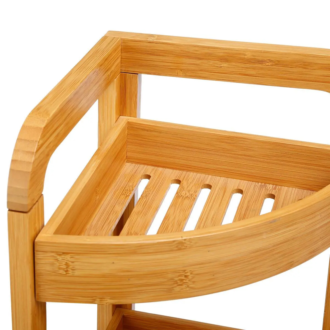 Etajera colt 5Five Bambou cu 3 rafturi, din lemn de bambus, 23x23x61 cm, bej natur
