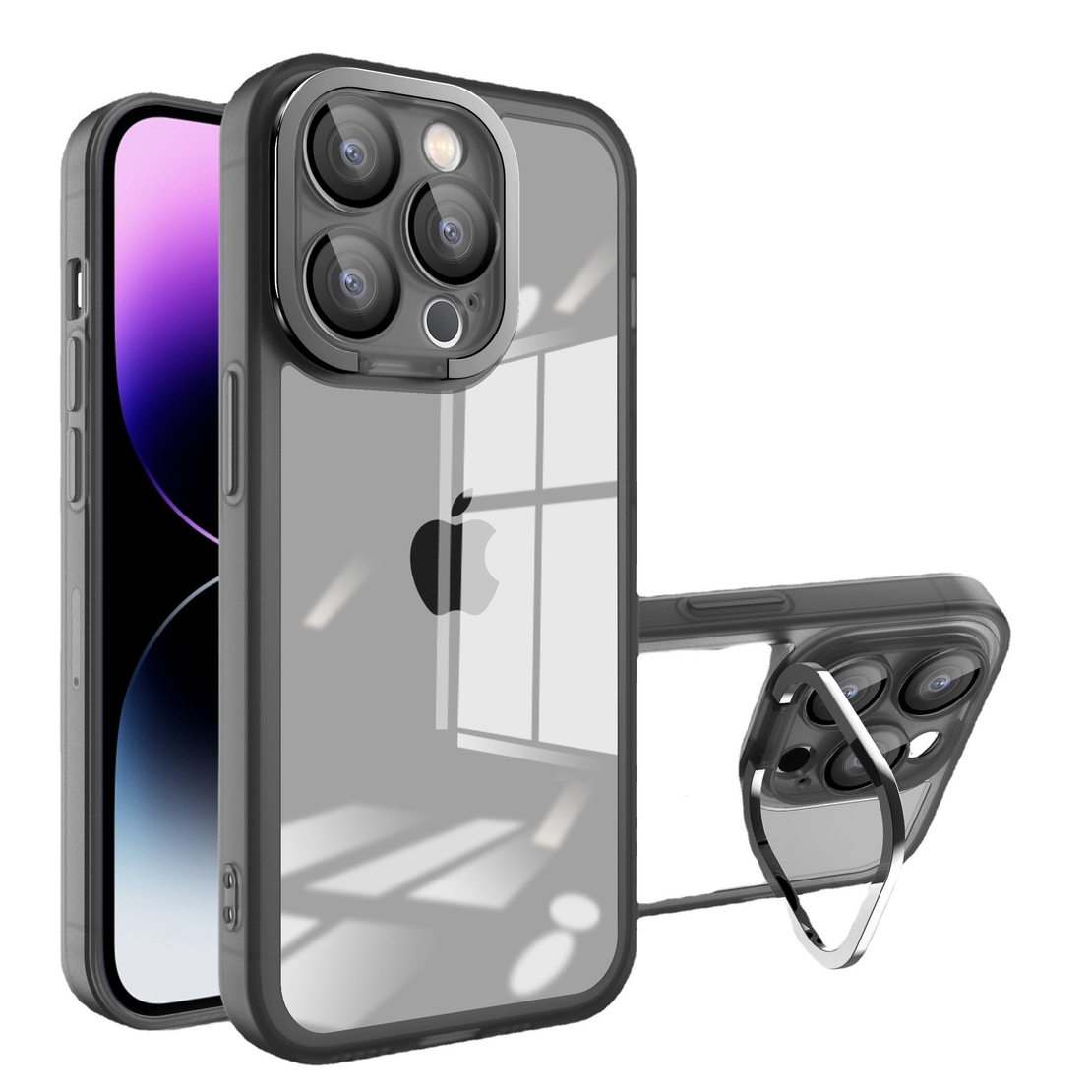 Husa protectie Vafy pentru Samsung A33 5G Electroplated cu suport pentru camera, 1.5 mm grosime, protectie camera, Negru