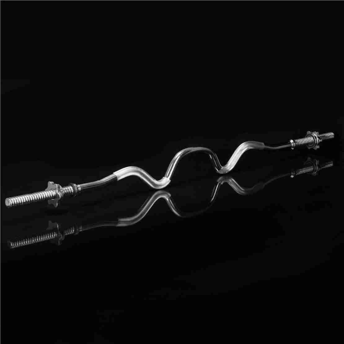 Bara haltera curbata Z pentru greutati, 120 cm, diametru 25 mm, otel cromat, incarcare maxima 140 kg
