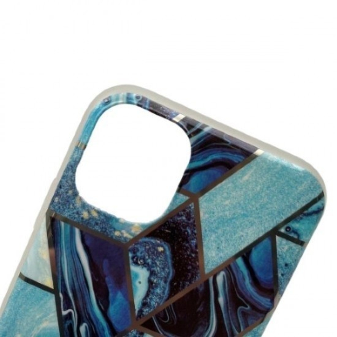 Husa protectie pentru Samsung S10 Soft IMD TPU Marble Geometric Albastru