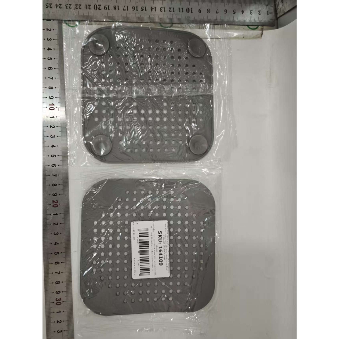 Filtru Chiuveta, Vafy, Anti-infundare, cu Ventuze, 14.5 x 14.5 cm, Flexibil, Gri