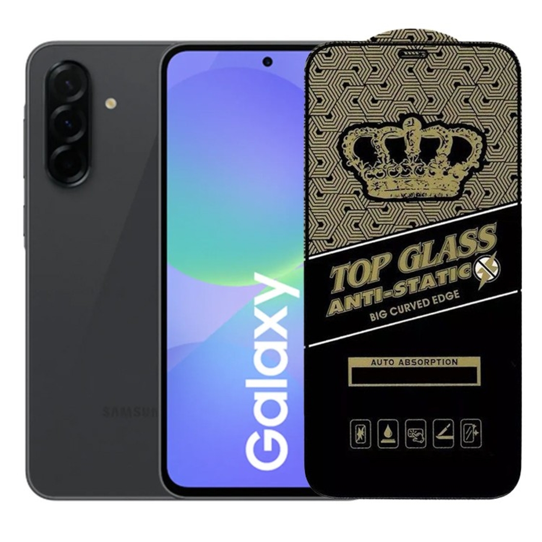 Folie Sticla Securizata pentru Samsung A36, Vafy, Sticla ESD Antistatic, Sticla de Protectie pentru Samsung Galaxy A36, Margini negre, Transparent