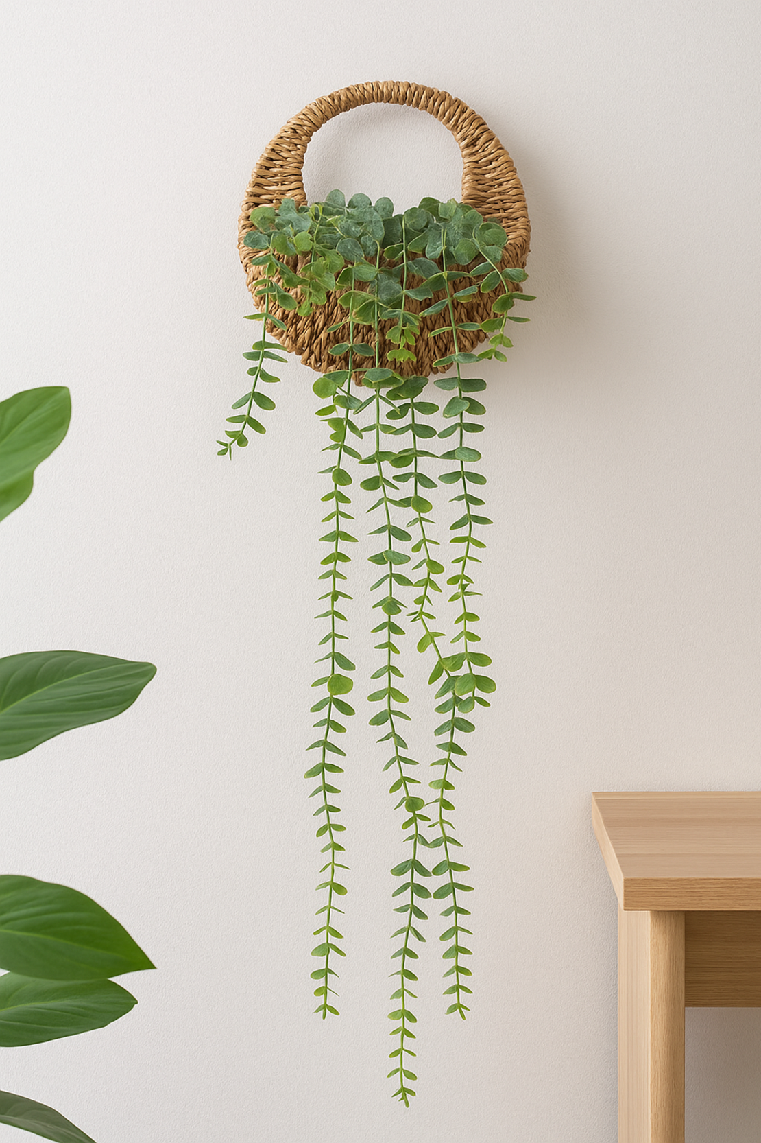 Planta suspendata artificiala Atmosphera Eucalyptus Zea, in cos impletit, 26x11x26 cm, verde