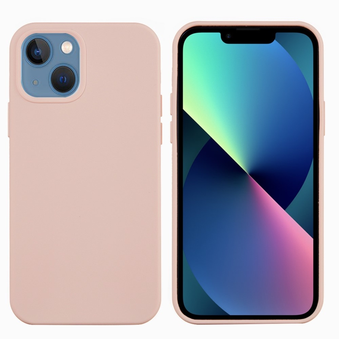 Husa protectie Vafy compatibila cu Apple iPhone 13 Liquid Silicone Roz