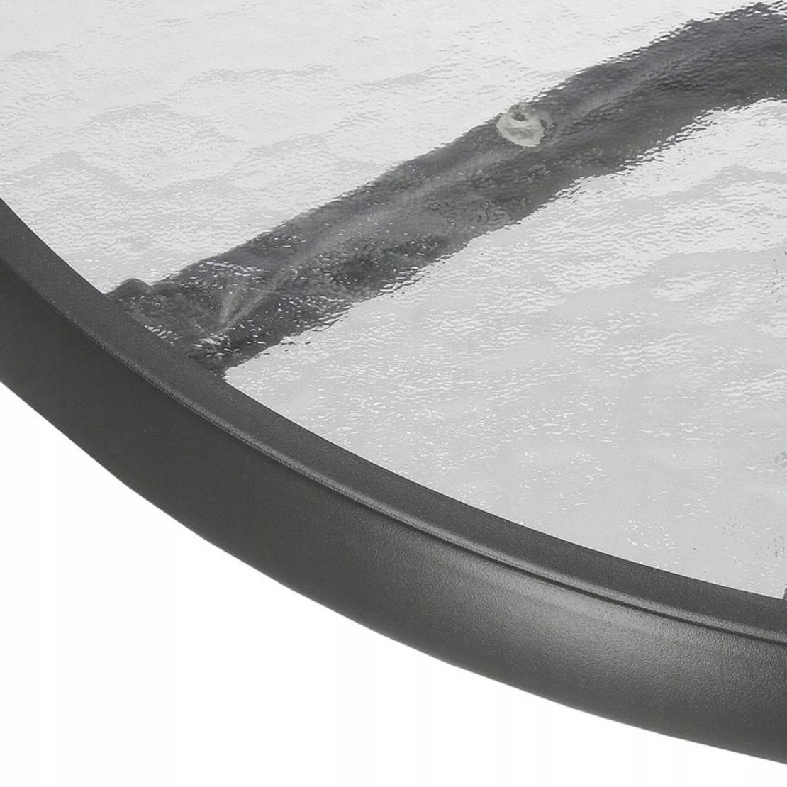 Masa pentru gradina sau balcon, cadru metalic, blat sticla, 60x70cm, negru