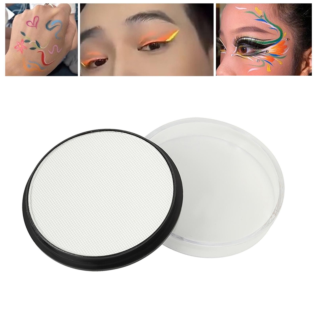 Vopsea pentru Fata si Corp, Flippy, cu Pigment Fosforescent, 30 g, Activare cu Apa, Alb
