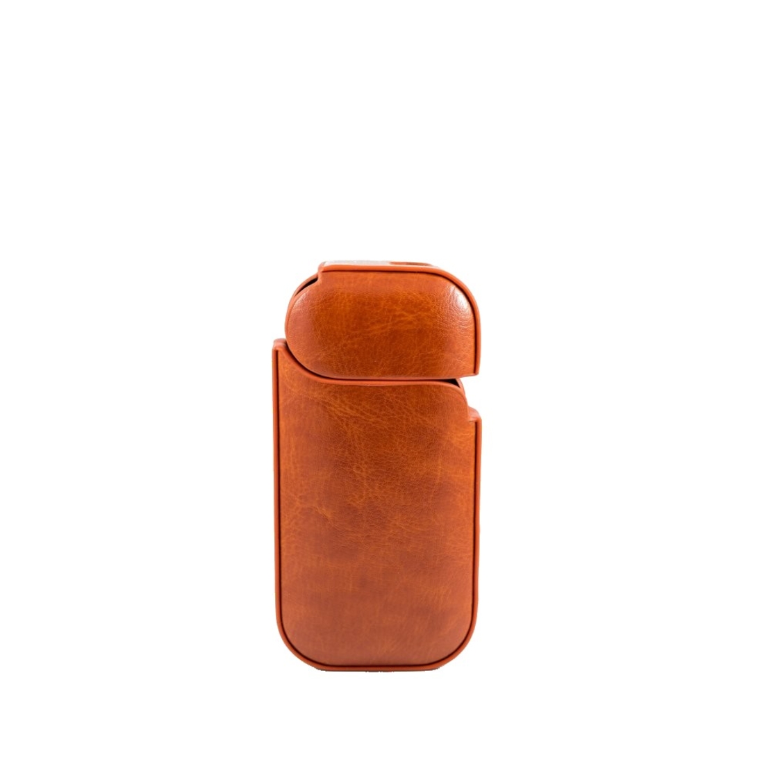 Husa Vafy pentru IQOS 2.4 Plus, Capac de Protectie, Anti Soc si Zgarieturi, din Piele Ecologica, 43 g, 12 x 6 x 2.5 cm, Portocaliu