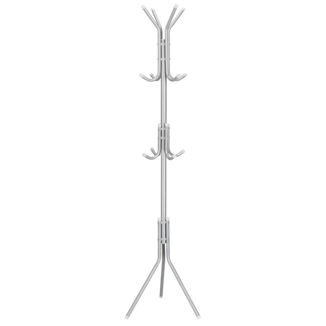 Cuier pentru haine, tip pom, cu 12 carlige, 173 cm, gri