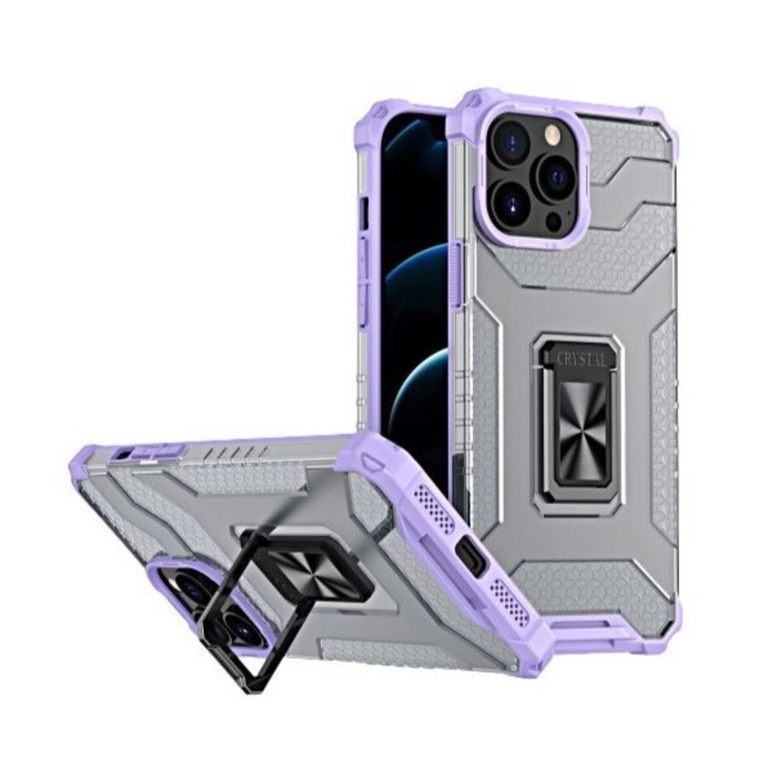Husa de protectie Vafy compatibila cu Apple iPhone 13 Pro Acrylic Armor cu suport Mov