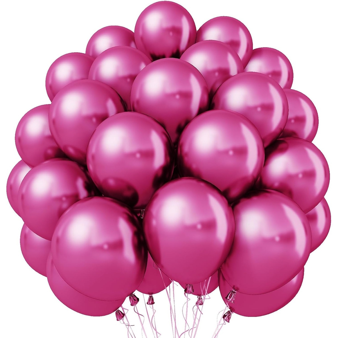 Set 12 Baloane, Flippy, din Latex Chrome, 13 cm, Fucsia