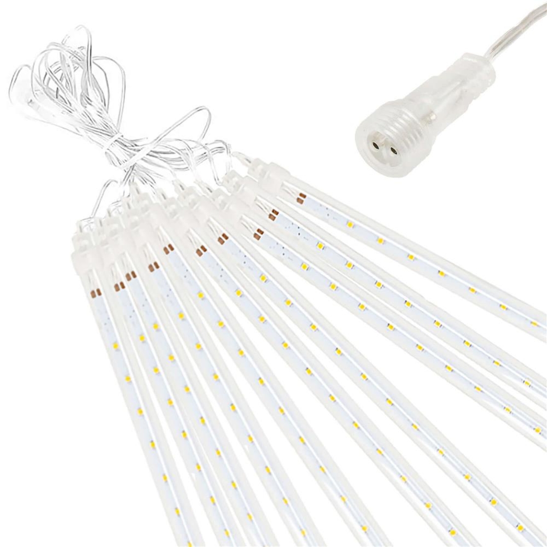 Instalatie de Craciun, 10 tuburi, 50cm, 480 LED, ploaie de meteoriti, albastru