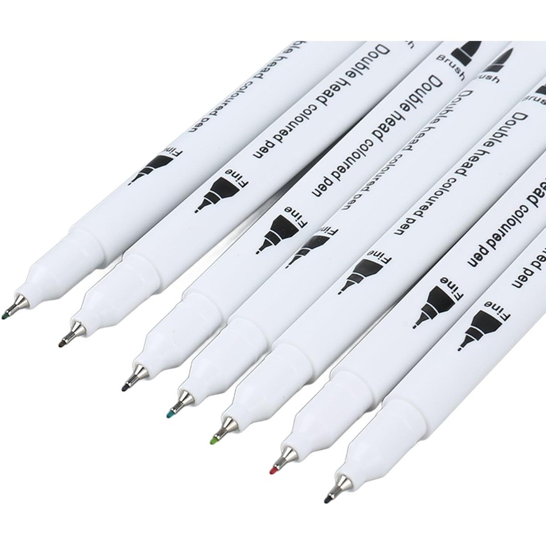 Set Carioci pe Baza de Apa, Flippy, 2 in 1, pentru Pictura, Caligrafie, 60 Culori, Penar Negru, Corp Carioca Alb, 26.5 x 17.5 x 4.5 cm, Multicolor