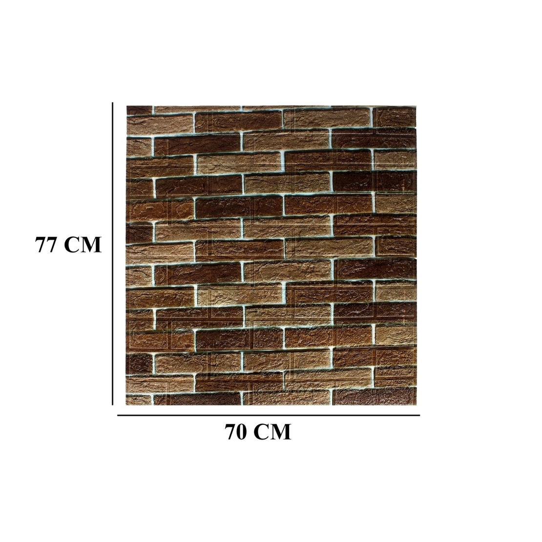 Set 10 Placi de Tapet, Vafy, Autoadezive, 70 x 77 cm, 2.5 mm Grosime, Suprafata Acoperita 5.3 mp, din PVC, Model Caramida, Maro
