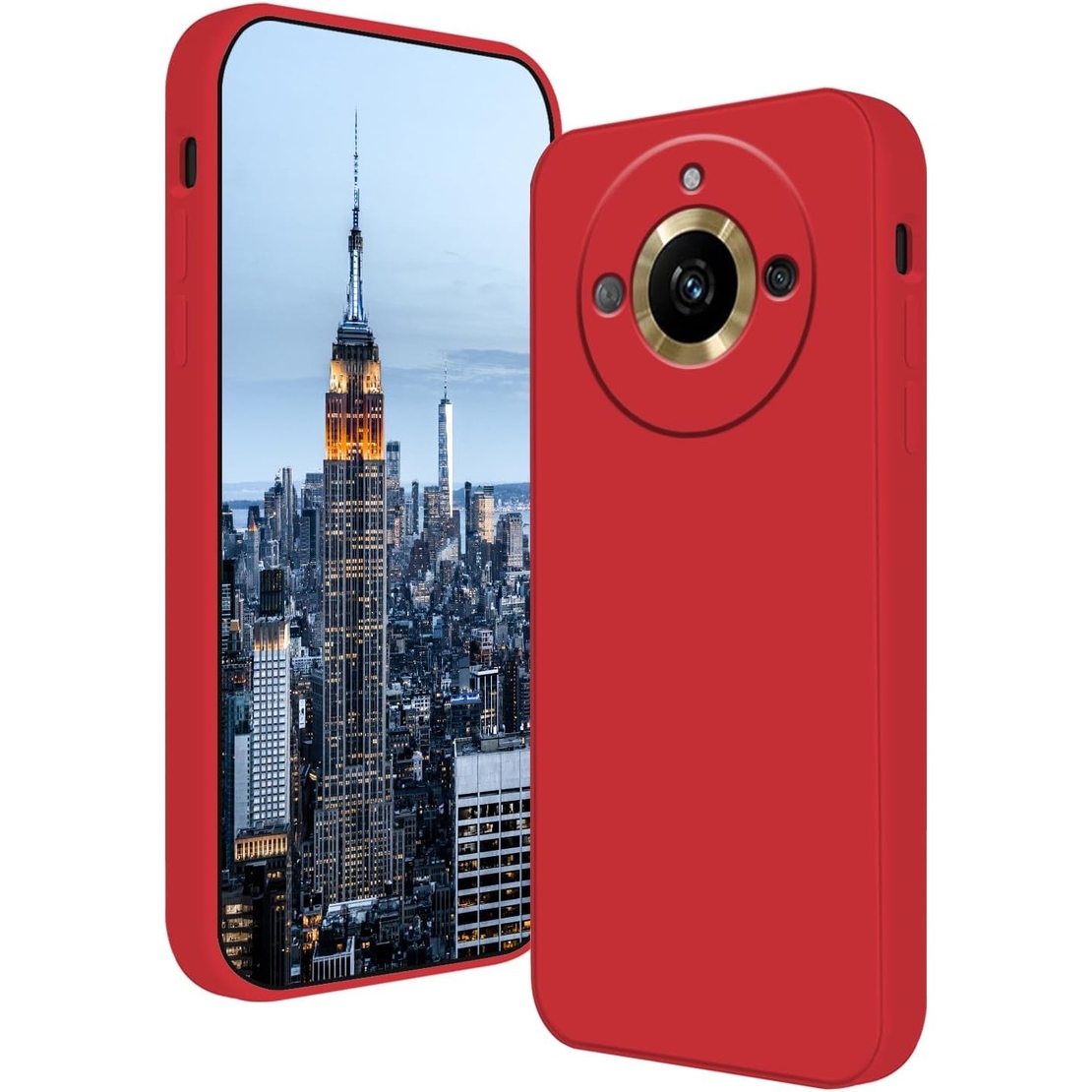 Husa de Protectie, Vafy, pentru Realme 11 Pro Plus, Liquid Silicone, cu Microfibra pe Interior, Protectie Antisoc, Compatibil Incarcare Wireless, Rosu