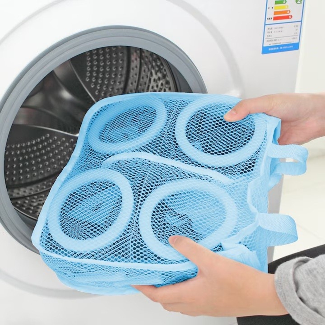 Sac pentru Spalare Incaltaminte, Flippy, pentru Masina de Spalat, 28x24.5x8 cm, Albastru