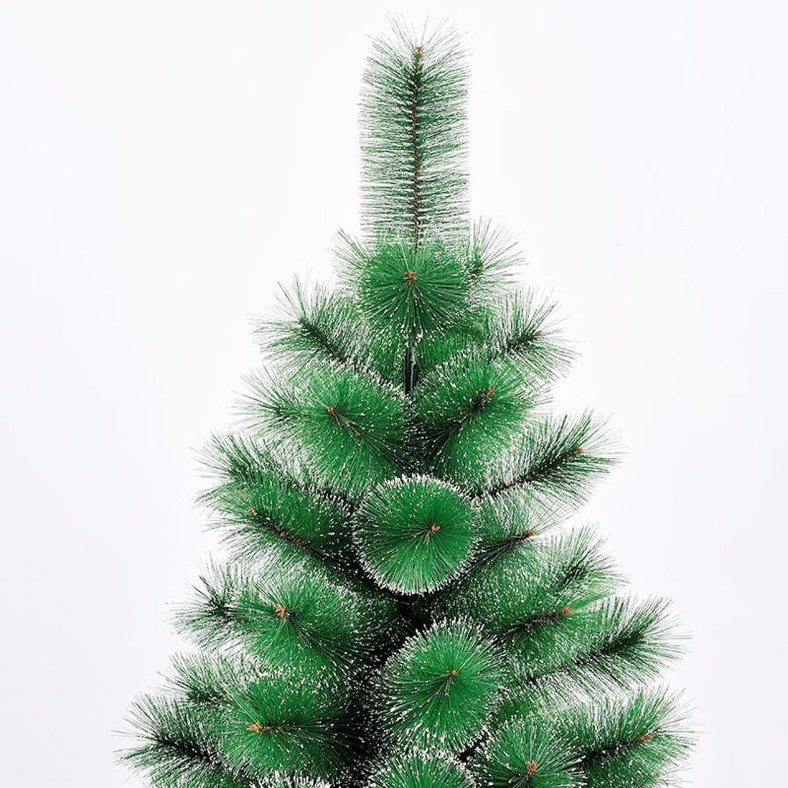 Brad artificial de Craciun tip pin nins, pentru interior/exterior, inaltime 150 cm, Flippy, verde, suport metalic inclus