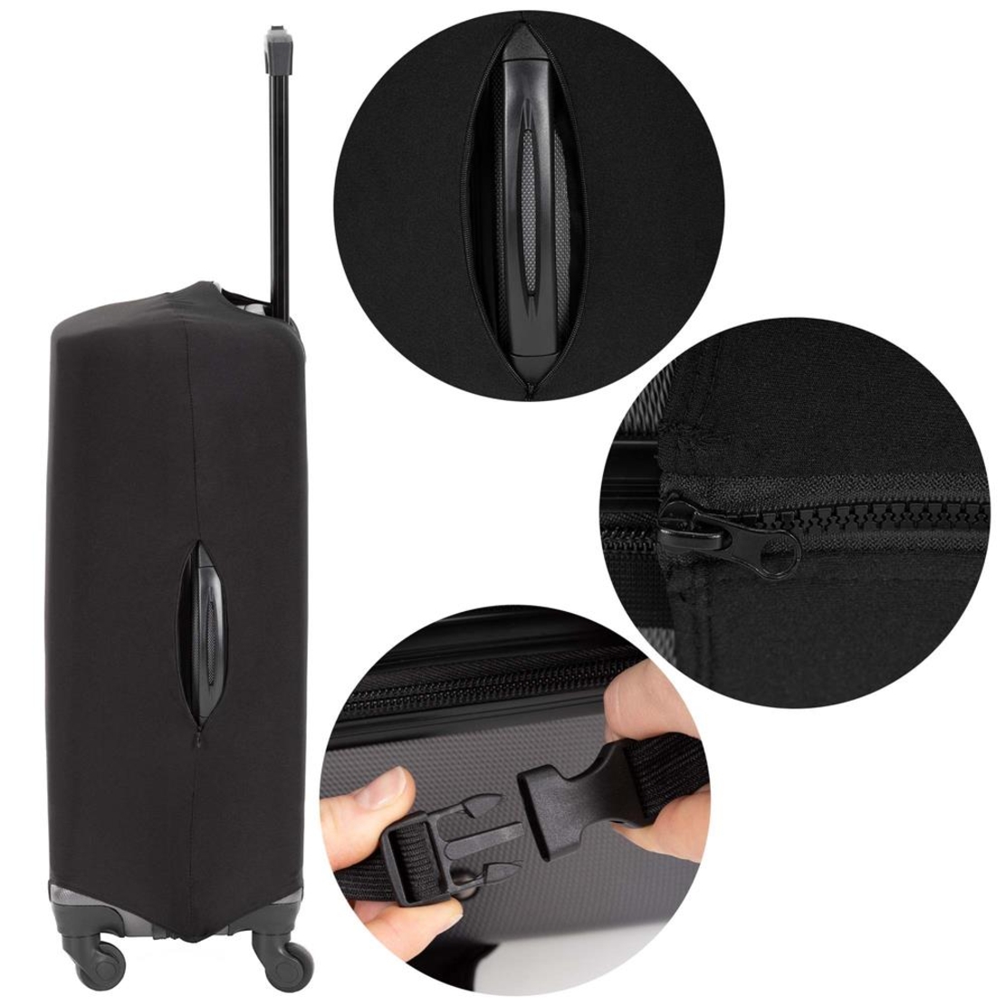 Husa protectie troler, elastica, marime L, cu fermoar dublu si catarama, negru