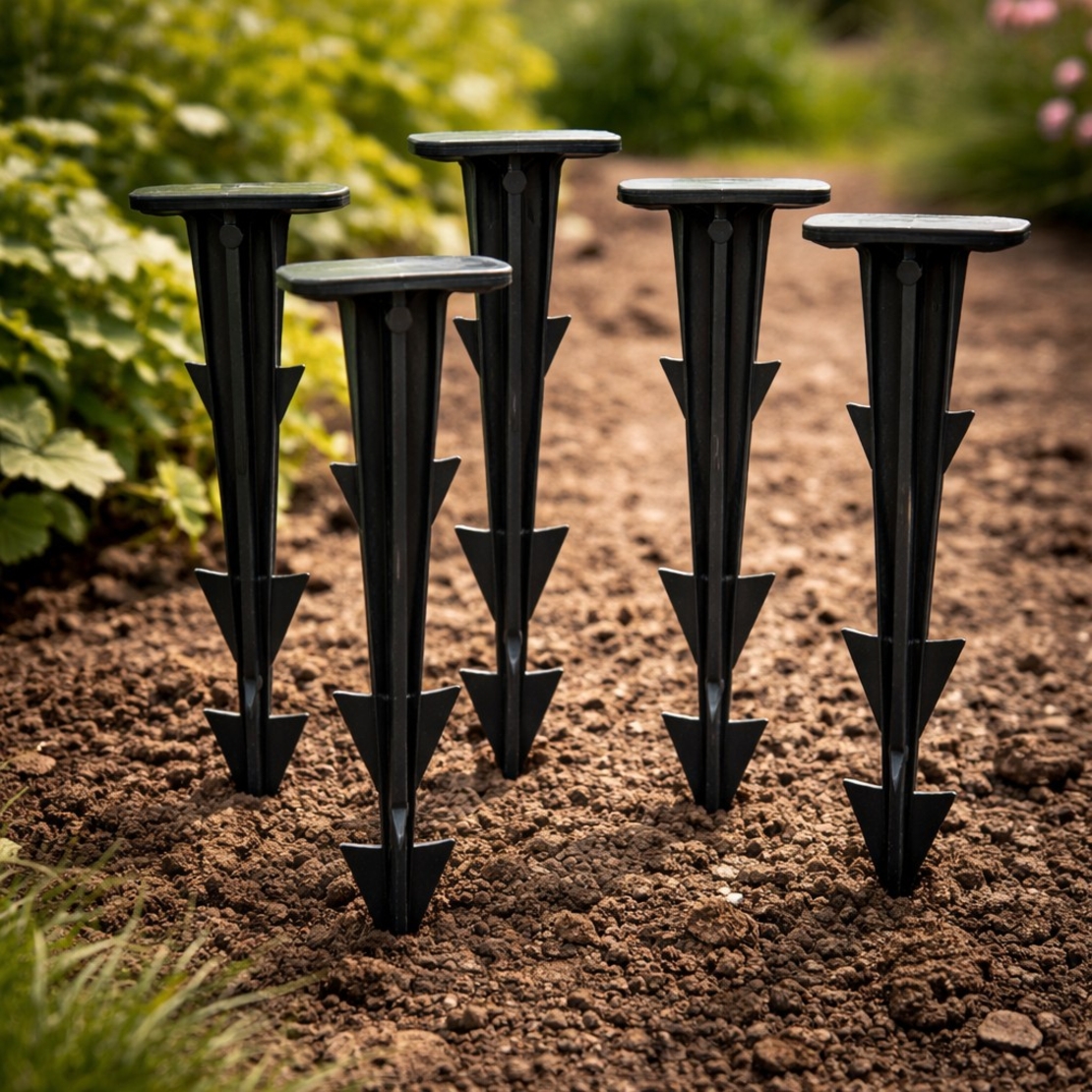 Set 50 cuie plastic fixare folii, tip ancora harpon, 120 mm, negru