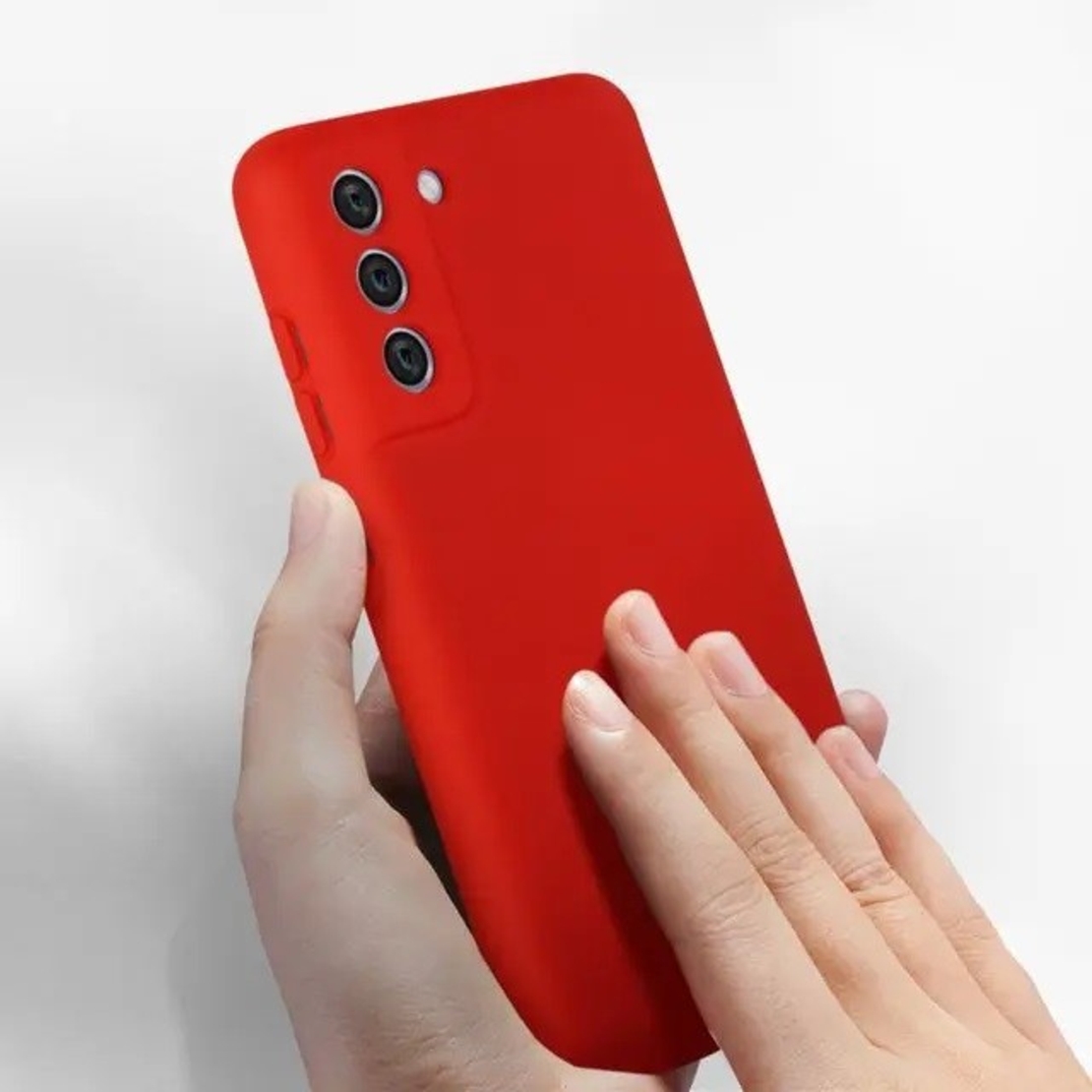 Husa protectie Vafy pentru Samsung S21 FE Liquid Silicone Rosu