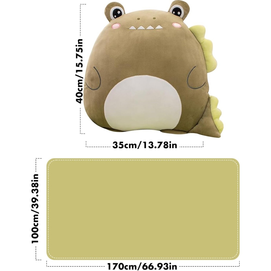 Patura 2in1 pentru Pat sau Canapea, Vafy, Model Jucarie Crocodil cu Spatiu de Depozitare Patura, Microfibra, 1x1.7 m, Verde