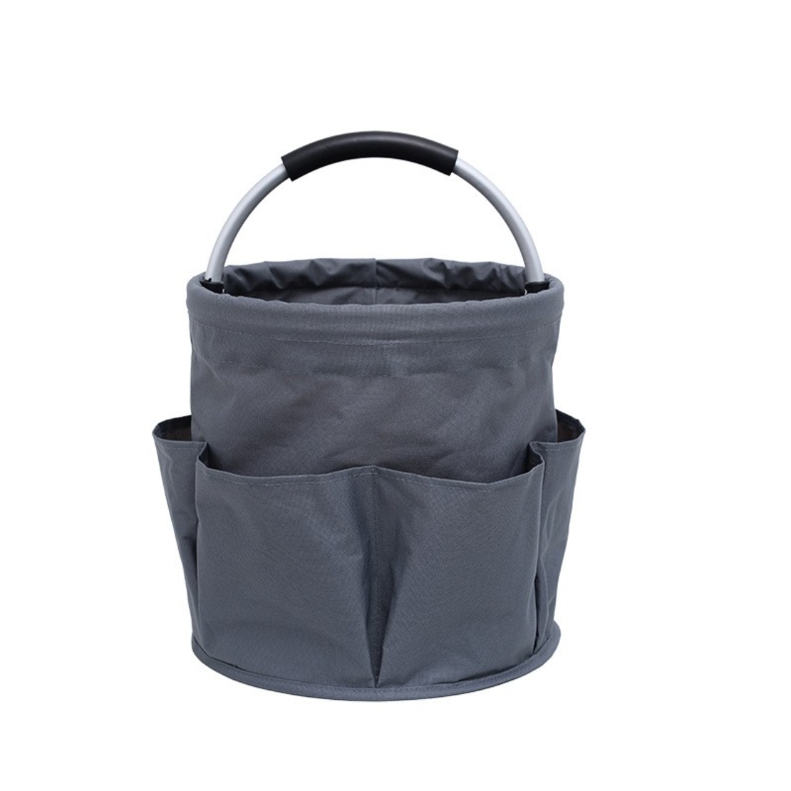 Geanta Cos pentru Scule de 17L, Vafy, Buzunare Exterioare, Cos de Picnic Portabil, Cos pentru Plaja, Cos pentru Curatenie, din Material Oxford 600 D, 28 x 28 x 28 cm Gri inchis