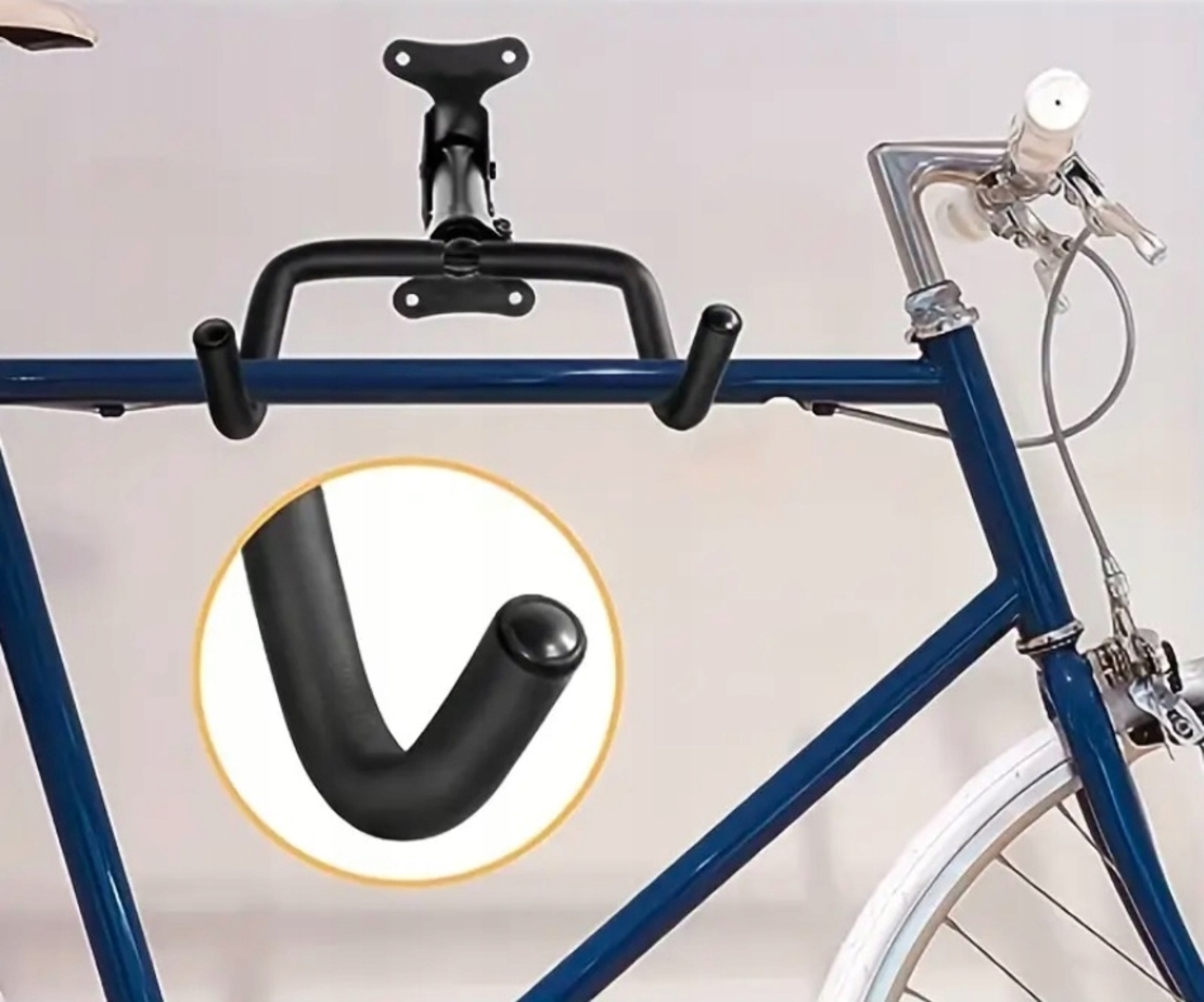 Suport bicicleta pliabil pentru perete, cu unghi reglabil, metal, 36x26x15 cm