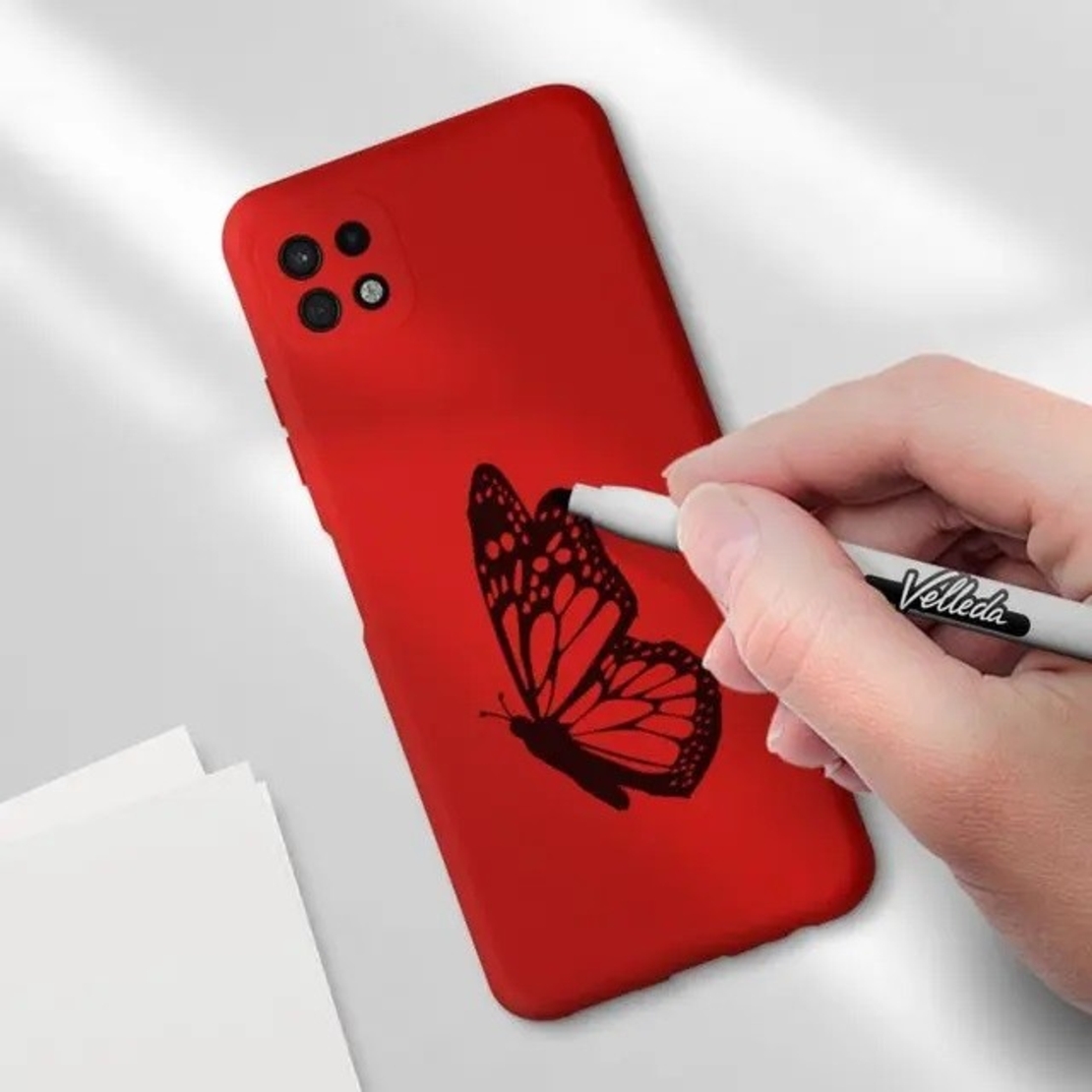 Husa protectie Vafy pentru Samsung A22 5G Liquid Silicone Rosu