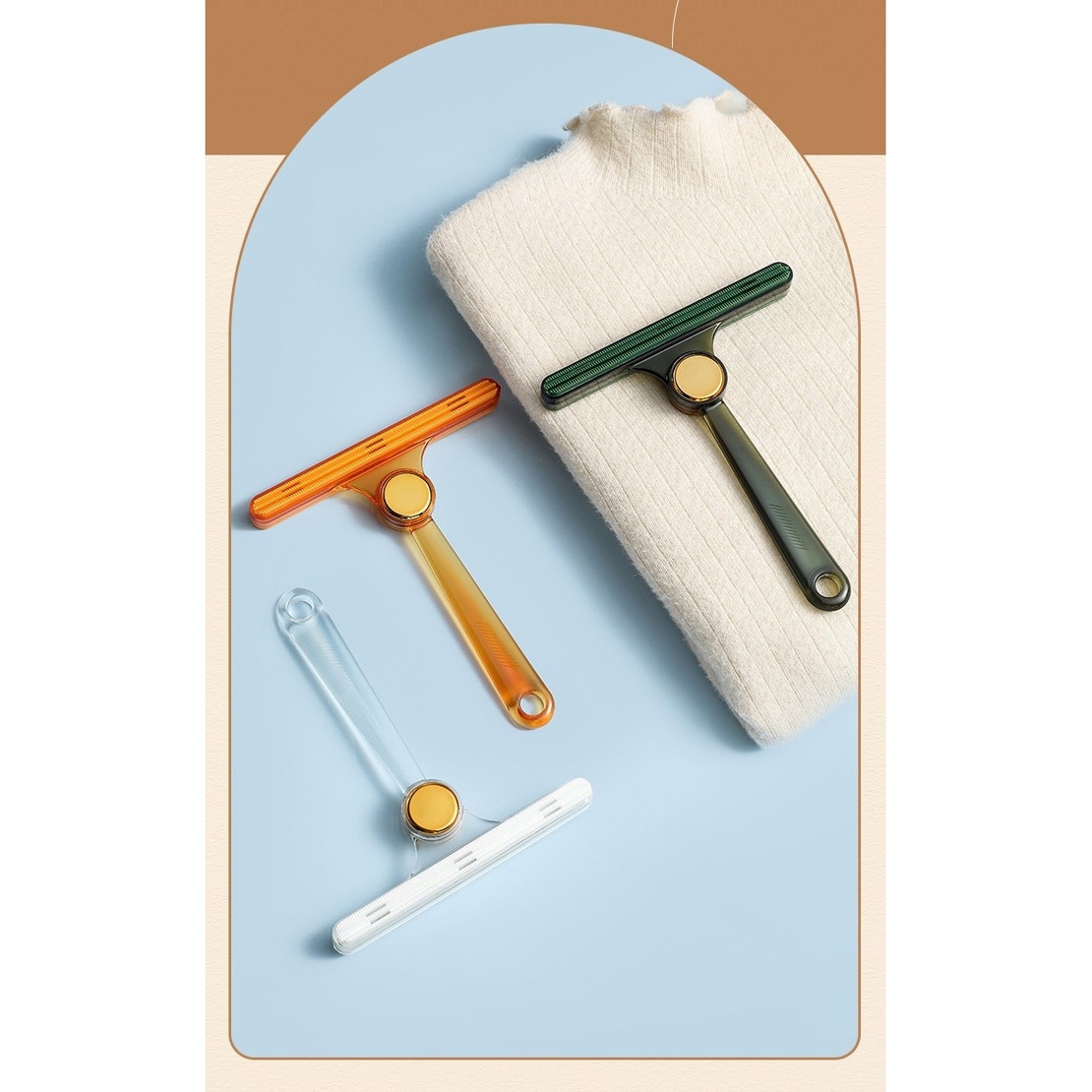 Perie de Indepartare a Scamelor, Flippy, pentru Haine si Par de Animale, cu Doua Fete, Manual, Multifunctional, 12x14.5 cm, Accesoriu pentru Casa, Portocaliu