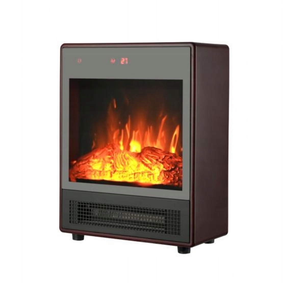 Semineu electric cu efect de flacara, 2000W, 2 trepte, termostat, 29x16x39 cm, negru