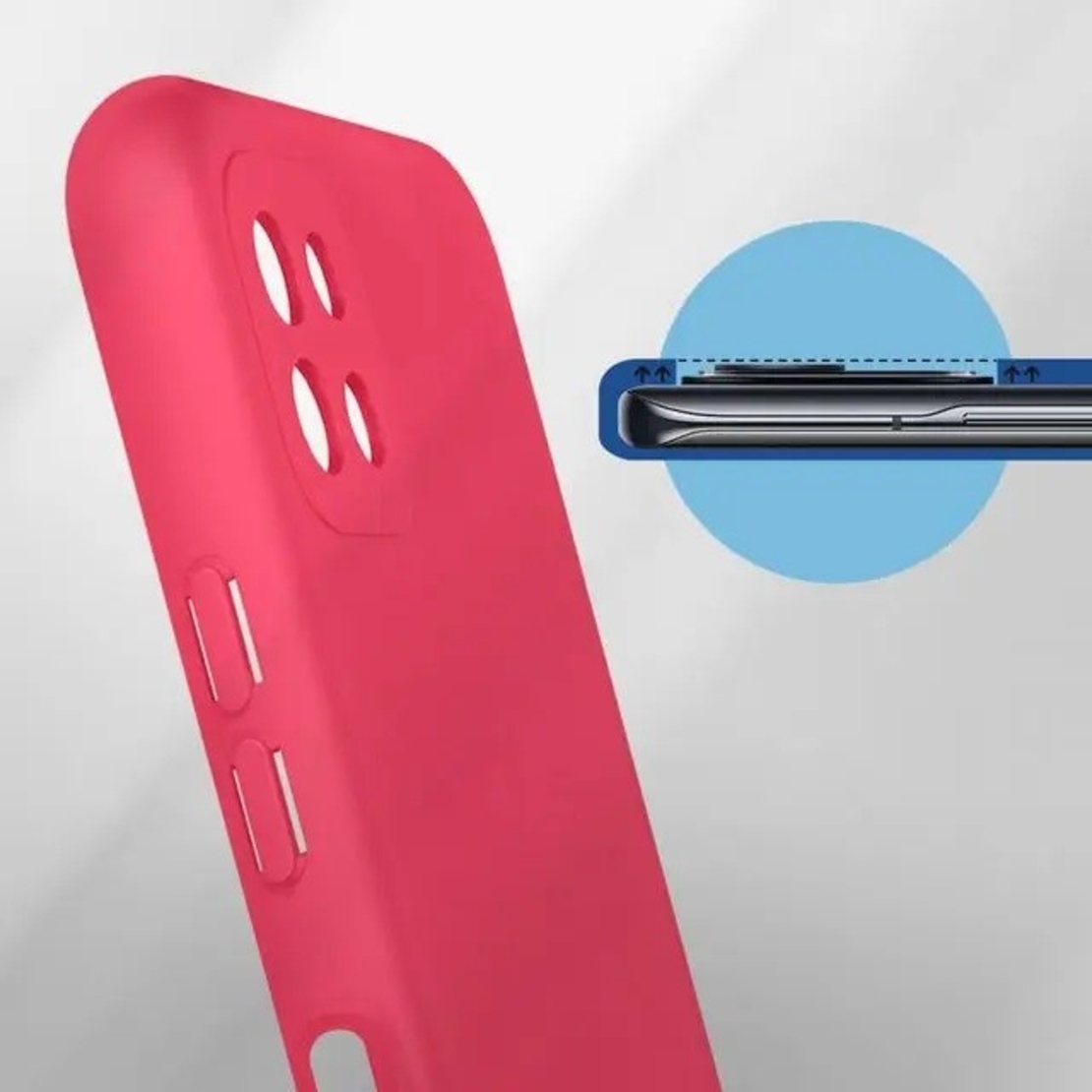Husa protectie Vafy pentru Samsung A22 5G Liquid Silicone Roz Fuchsia/Roz
