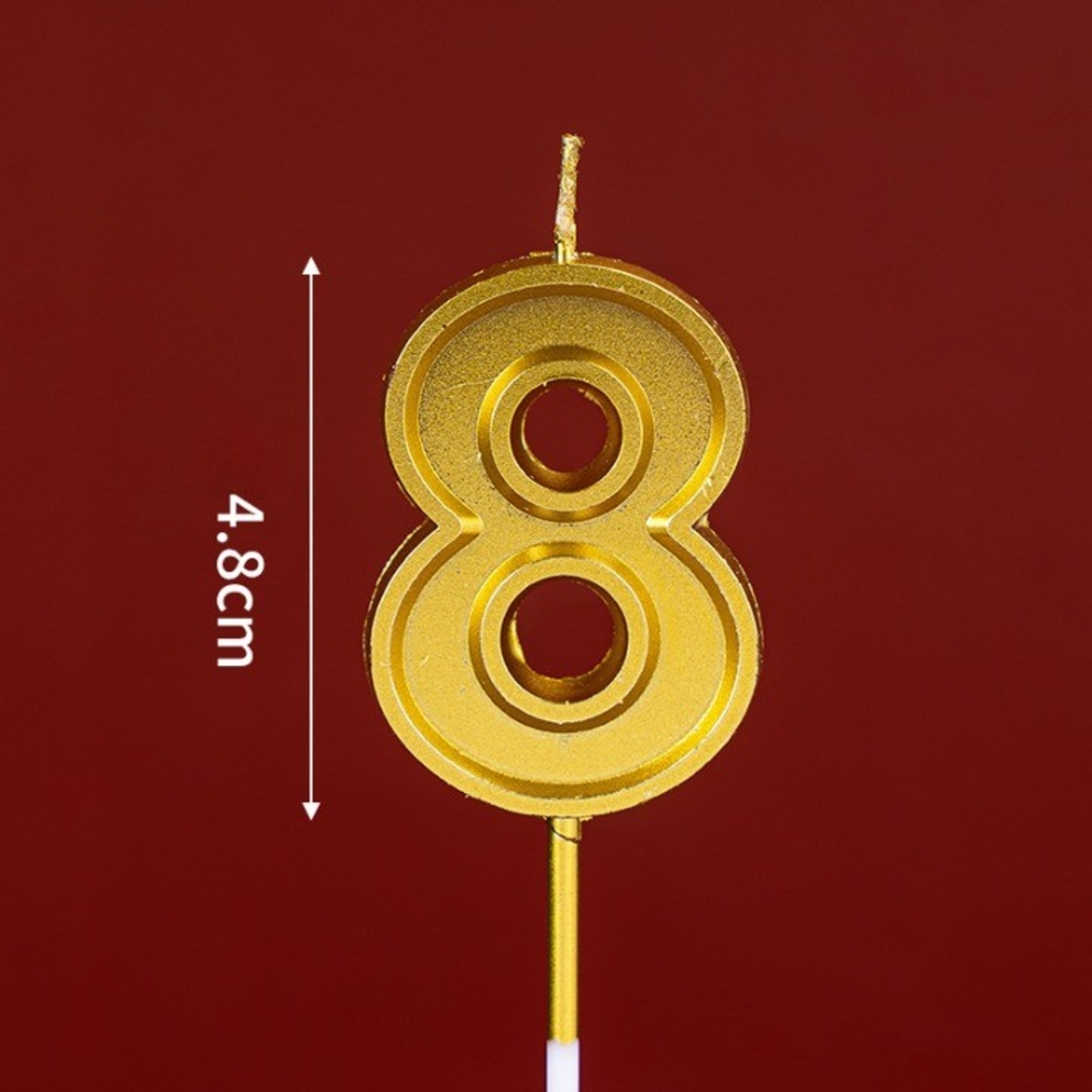 Lumanare pentru Tort Cifra 8, Flippy, 4.8 cm, Aniversare, Aurie