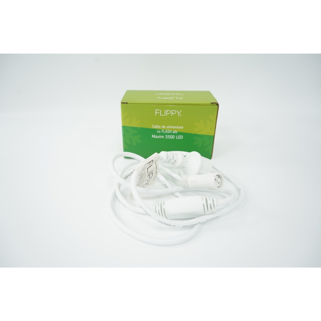 Cablu de Alimentare Instalatie de Craciun, Vafy®, Max 5500 LED, cu Flash, 220 V, IP65, Alb