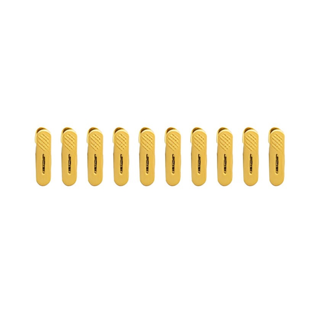 Set 10 de Cleme pentru Haine, Flippy, de Prindere pentru Pantaloni, Atasabile la Umerase, 1.6x2.3x6.35 cm, Galben