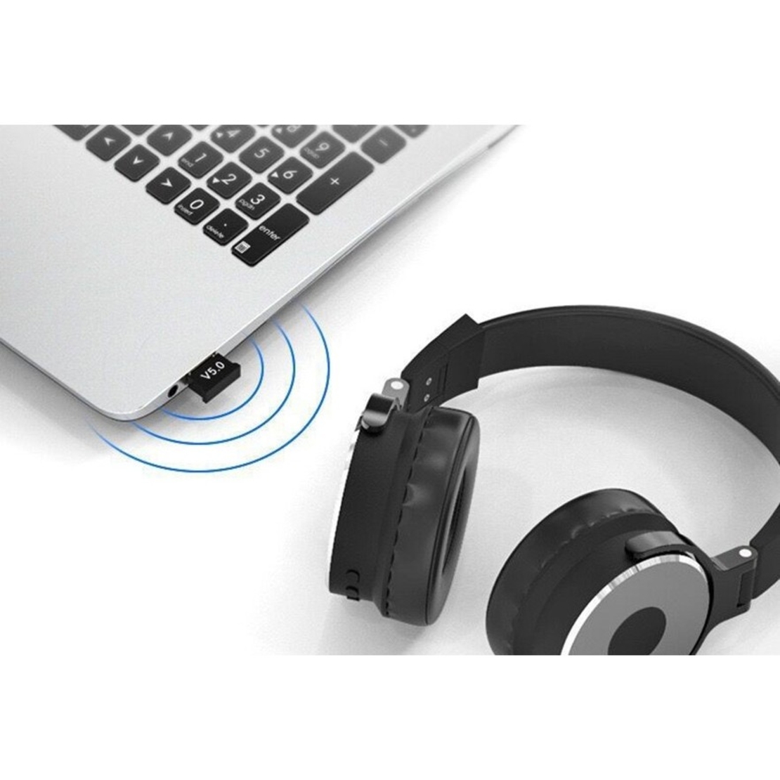 Adaptor Bluetooth, Flippy, 5.0, Wireless, pentru PC/Laptop, Interfata USB, 20 mbps, Negru