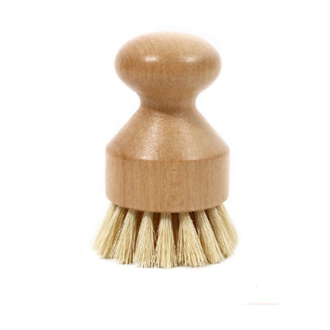 Perie de Curatat Vase si Alimente, Vafy, din Lemn de Bambus, 8 x 5 cm, Perie din Sisal, Maro