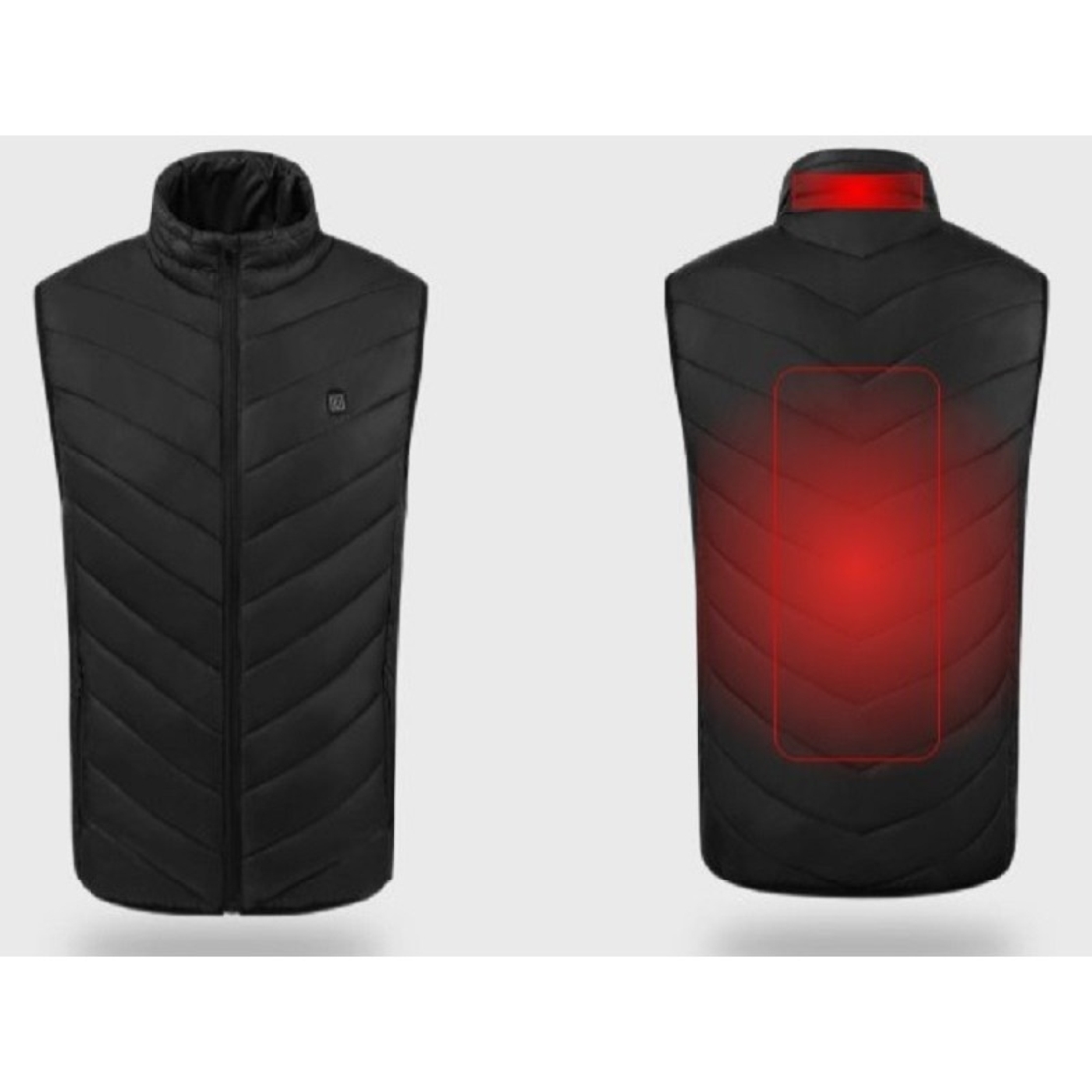 Vesta Inteligenta Incalzita, Vafy, Unisex, 2 Zone de Incalzire, Umplutura Bumbac, 3 Trepte de Temperatura, Incarcare USB, Negru, 45 - 50 kg, Marime M