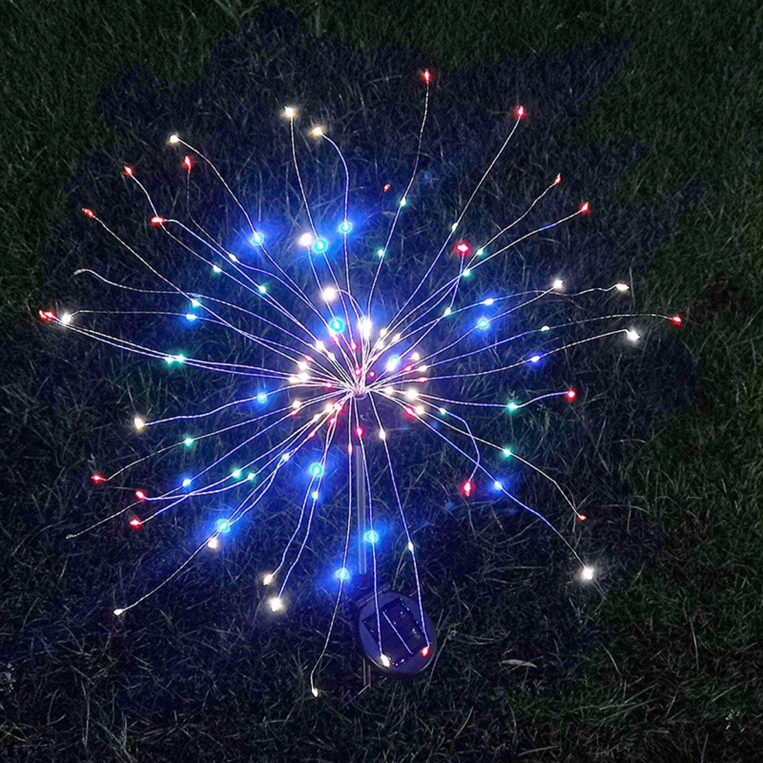 Lampa solara sub forma de artificii, 120 LED-uri, multicolor, Vafy