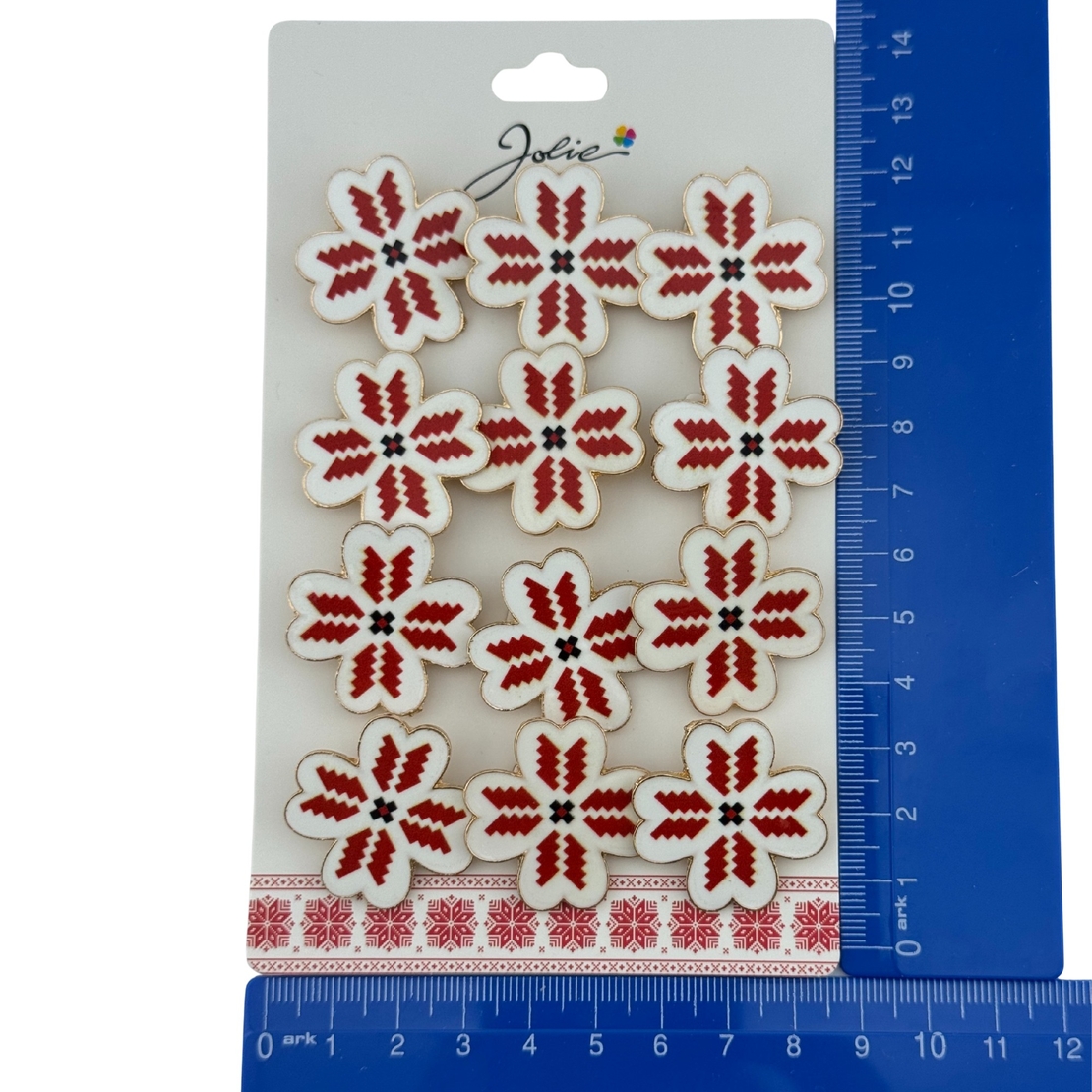 Set 12 Brose Martisor Primavara, Jolie, Model Trifoi cu Motiv Traditional Rosu