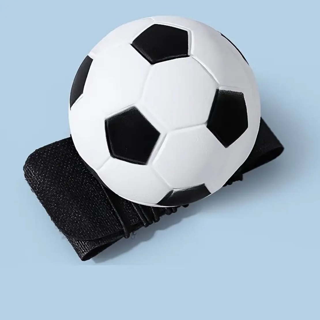 Minge Saltareata Hiperelastica, Flippy, Model Minge de Fotbal cu Fixare de Mana, Space Moon Ball foarte Elastica, Antistress pentru Copii, Diametru 66 mm, Alb Negru