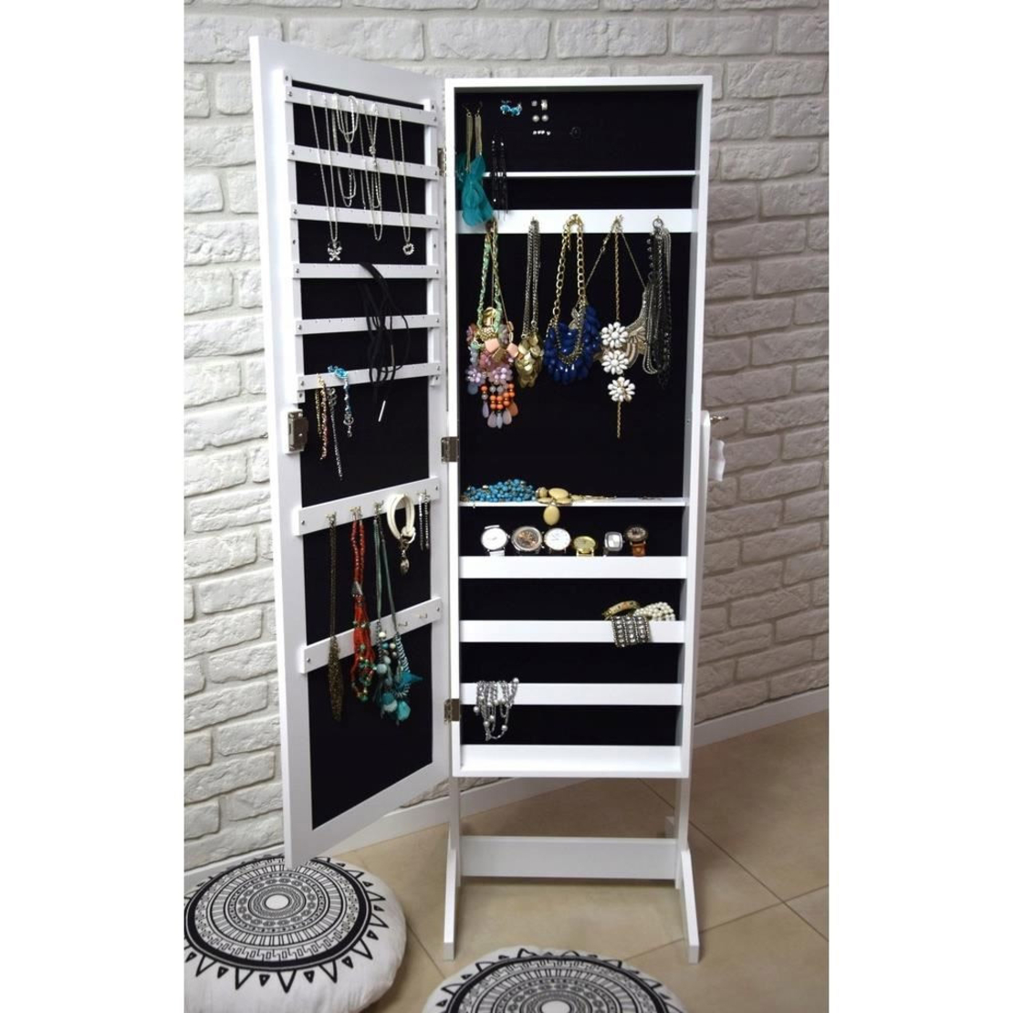 Dulap de toaleta cu oglinda si spatiu de depozitare bijuterii, 35x139cm, alb