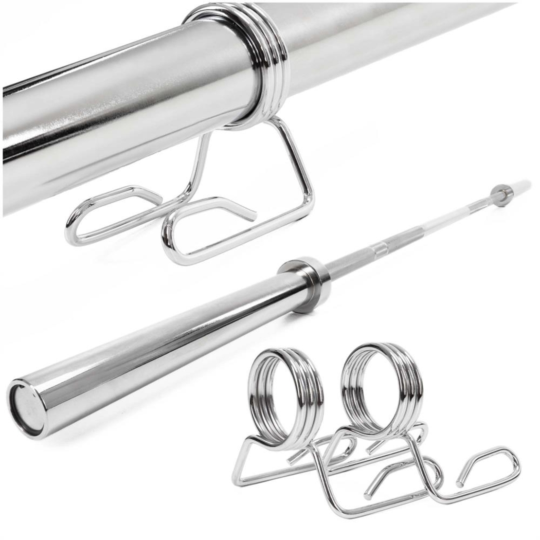 Bara olimpica pentru greutati 220 cm, diametru 50 mm, otel cromat, incarcare maxima 200 kg