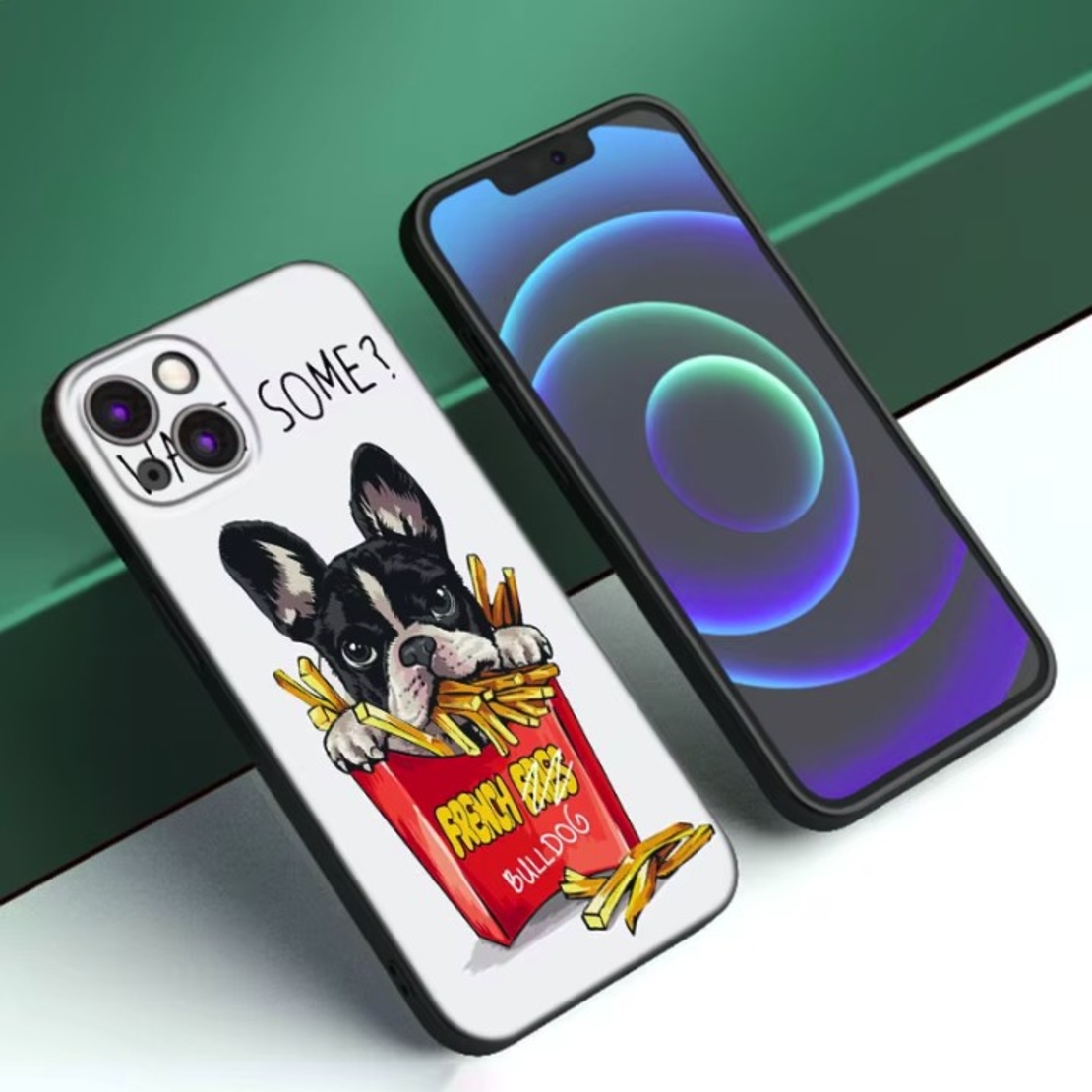 Husa de Protectie, Vafy, Husa de Protectie pentru iPhone 15 Pro Max, din TPU, Imprimeu Bulldog SOME, Alb