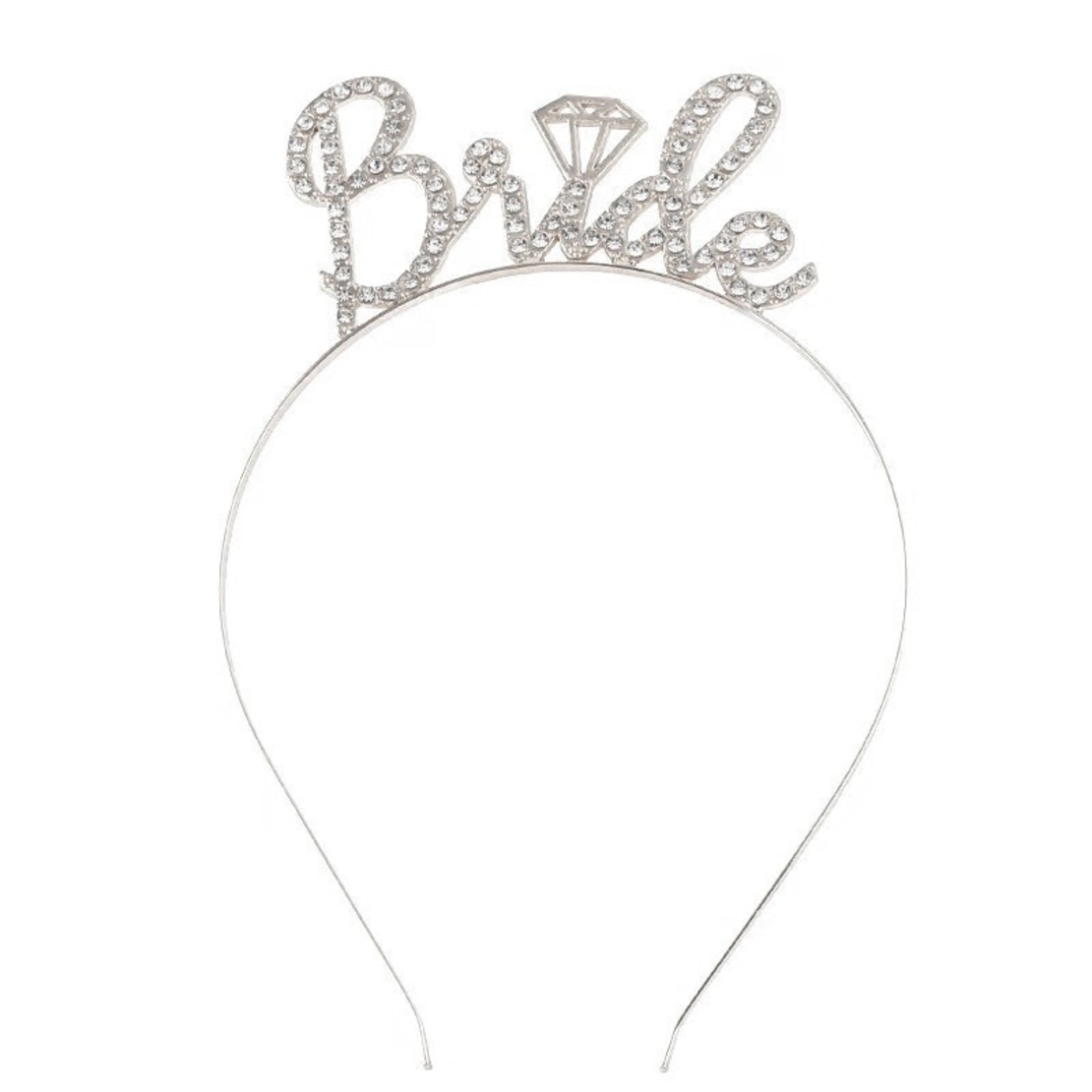 Coronita pentru Mireasa, Flippy, Model Bride, cu Cristale, Marime Universala, 12.5 x 14.5 cm, Alb