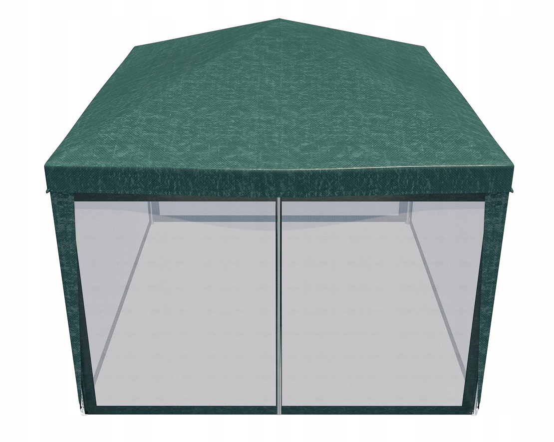 Pavilion cu plasa anti-insecte si fermoar, patrat, 3x3m, Verde