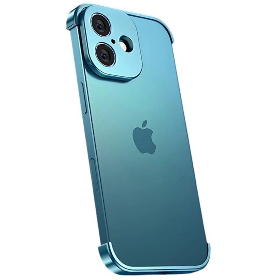 Carcasa de Telefon, Vafy, Compatibila Apple iPhone 17, Fara Rama, doar Colturi si Camera, din Metal, Grosime 0.1 mm, Albastru