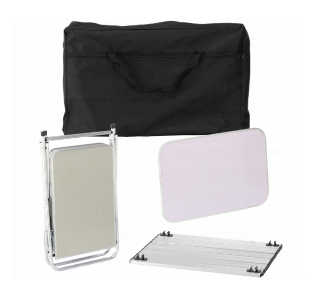 Bucatarie de camping pliabila cu 3 blaturi, cadru aluminiu, portabila pentru exterior, 175x40x111 cm