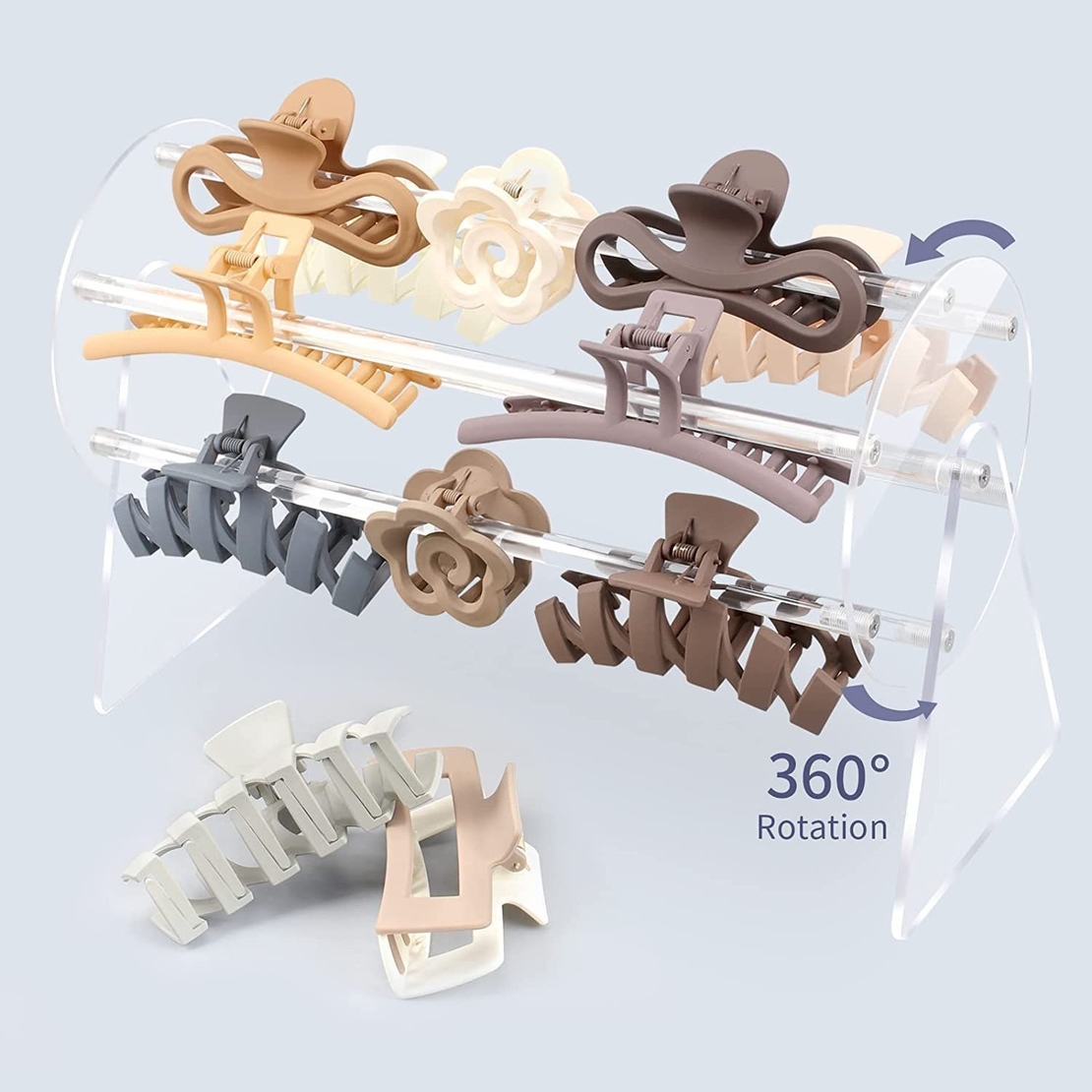 Organizator pentru Accesorii de Par, Flippy, Rotatie 360 Grade, din Plastic, 30 x 21 x 13 cm, Transparent