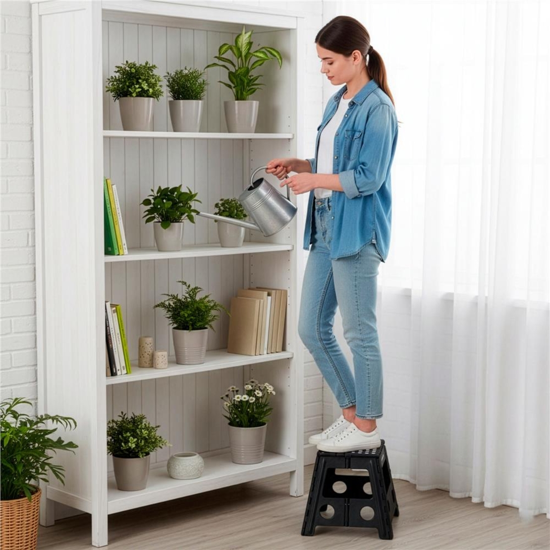 Scaun inaltator multifunctional tip scara, antiderapant, 39 cm, maxim 150 kg, negru