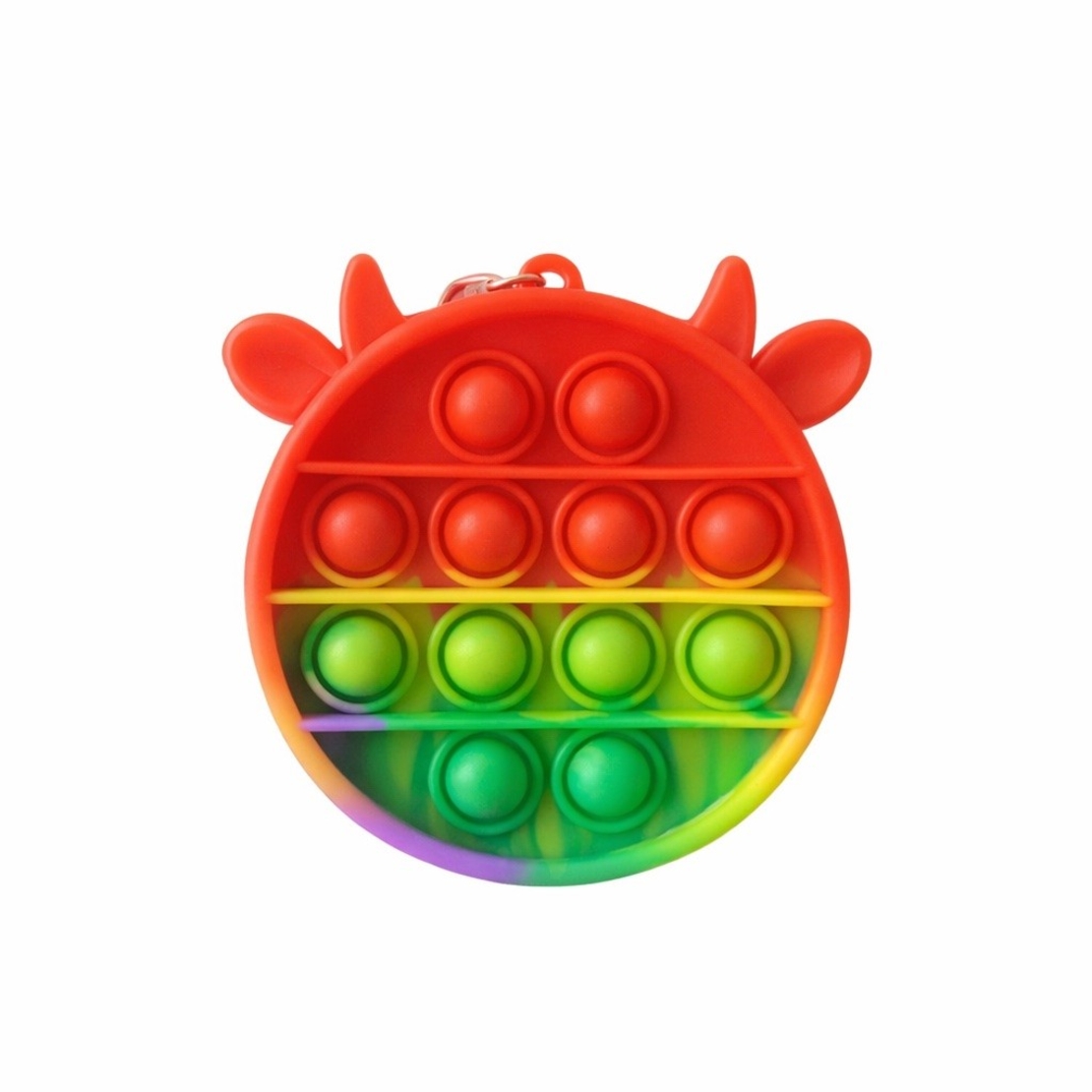 Jucarie Antistres din Silicon, Flippy, Pop It Now And Flip It, Portofel, 6 cm, Vacuta Multicolor